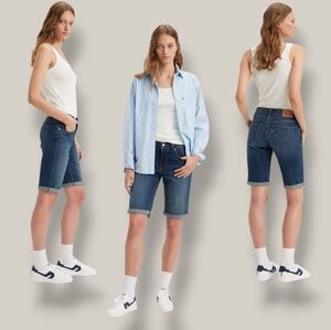 Levi's 512 Women's Dark Wash Slim Straight Classic Bermuda Shorts
